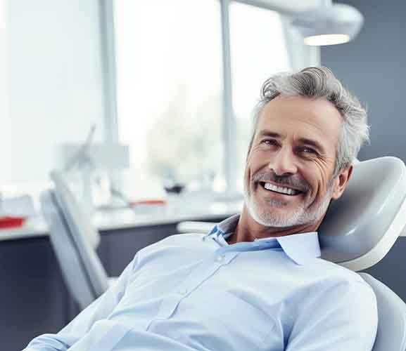 Male patient visiting the dentist’s office