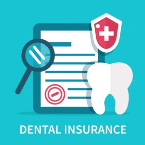 illustration of a dental insurance plan with a magnifying glass and a tooth